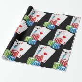 ラスベガスのカジノの大きいブラックジャックのカードおよび破片 ラッピングペーパー (アンロールド)