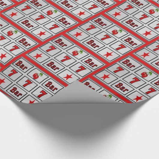 ラスベガスのカジノの賭博のスロットマシンは7を禁止します ラッピングペーパー (角)