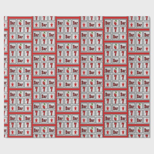 ラスベガスのカジノの賭博のスロットマシンは7を禁止します ラッピングペーパー (フラット)