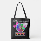 ラスベガスのカジノスロット車輪カードサイコロおよびSevens トートバッグ (裏面)