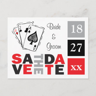 ラスベガスのカジノ結婚のアン結婚デートを保存 案内ポストカード