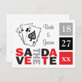 ラスベガスのカジノ結婚のアン結婚デートを保存 案内ポストカード (正面/裏面)