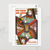 ラスベガスのクイーン遊ズカード、ヴィンテージ旅行 ポストカード (正面/裏面)