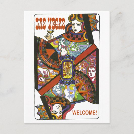 ラスベガスのクイーン遊ズカード、ヴィンテージ旅行 ポストカード (正面)