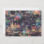 ラスベガスのクリスマスと新年の水彩画 シーズンカード (正面)