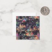 ラスベガスのクリスマスと新年の水彩画 ノートカード (正面/裏面インサイチュ)