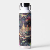 ラスベガスのクリスマス&新年の水彩画 ウォーターボトル (正面)