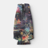 ラスベガスのクリスマス&新年の水彩画 ボトルクーラー (裏面)