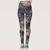 ラスベガスのクリスマス&新年の水彩画 レギンス (正面)