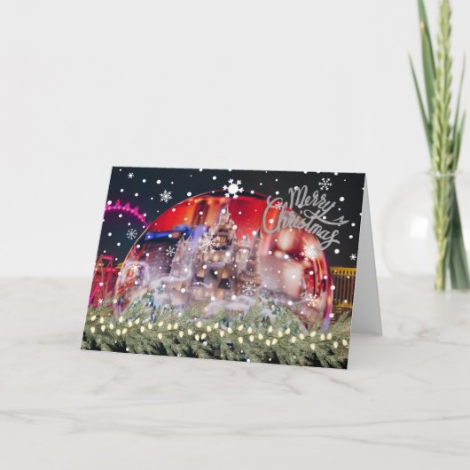 ラスベガスのグリーティングカードからメリークリスマス サンキューカード (正面)