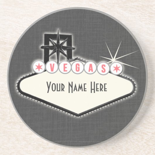 ラスベガスのコースター-あなたの名前をカスタマイズ コースター (正面)