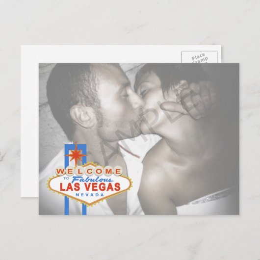 ラスベガスのサイン日付はがきを保存 案内ポストカード (正面/裏面)