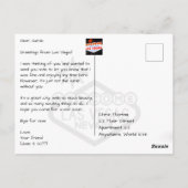 ラスベガスのスカイラインが夜にライトアップ ポストカード (裏面)