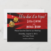 ラスベガスのスターバストの保存日付の赤く黒い金ゴールド セーブザデート (裏面)