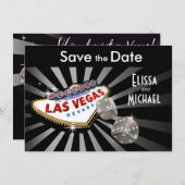 ラスベガスのスターバストの保存日付の銀の黒 セーブザデート (正面/裏面)