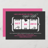 ラスベガスのスロットマシンバチェロレッテ 招待状 (正面/裏面)