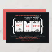 ラスベガスのスロットマシンバチェロレッテ 招待状 (正面/裏面)