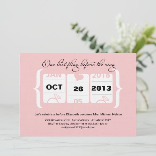 ラスベガスのスロットマシンバチェロレッテ 招待状 (スタンド正面)