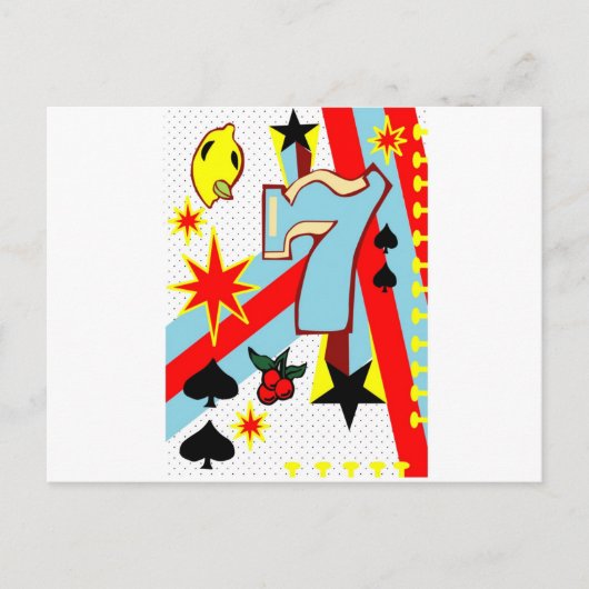 ラスベガスのスロットマシン ポストカード (正面)