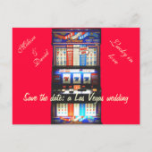 ラスベガスのスロット結婚マシンレッドの日付を保存 案内ポストカード (正面)