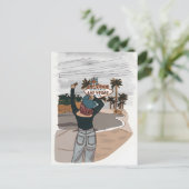 ラスベガスのチェックインへようこそ。 ポストカード (スタンド正面)