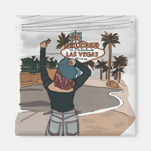 ラスベガスのチェックインへようこそ。 マグネット (正面)