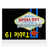 ラスベガスのテーブルの数によって割り当てられる着席のテントカード (内部横(上))