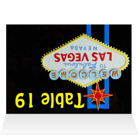 ラスベガスのテーブルの数によって割り当てられる着席のテントカード (内部横(上))