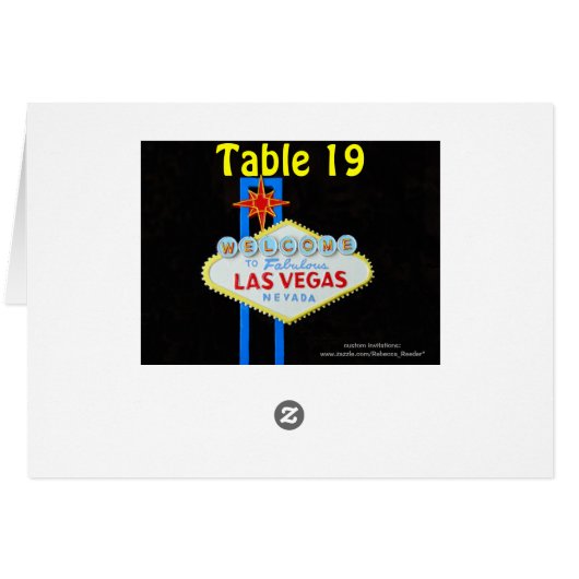 ラスベガスのテーブルの数によって割り当てられる着席のテントカード (裏面横)