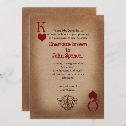 ラスベガスのナチュラルな結婚式の招待状 招待状 (正面/裏面)