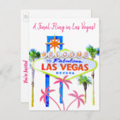 ラスベガスのバチェロレッテのピンクのやし 案内ポストカード (正面/裏面)