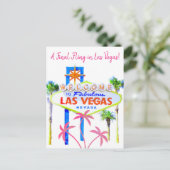 ラスベガスのバチェロレッテのピンクのやし 案内ポストカード (スタンド正面)