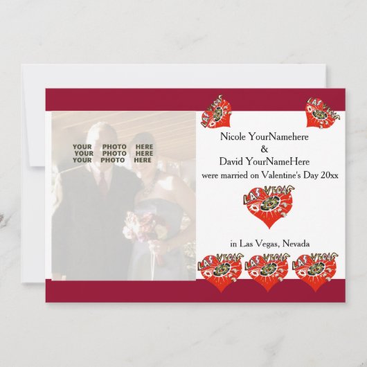 ラスベガスのバレンタインの結婚式の発表 シーズンカード (正面)