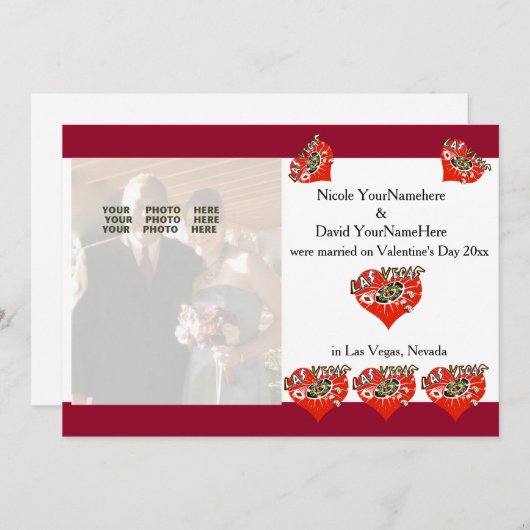 ラスベガスのバレンタインの結婚式の発表 シーズンカード (正面/裏面)