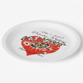 ラスベガスのバレンタインの結婚式 ペーパープレート (アングル)