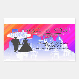 ラスベガスのビューで日付シールを保存 長方形シール