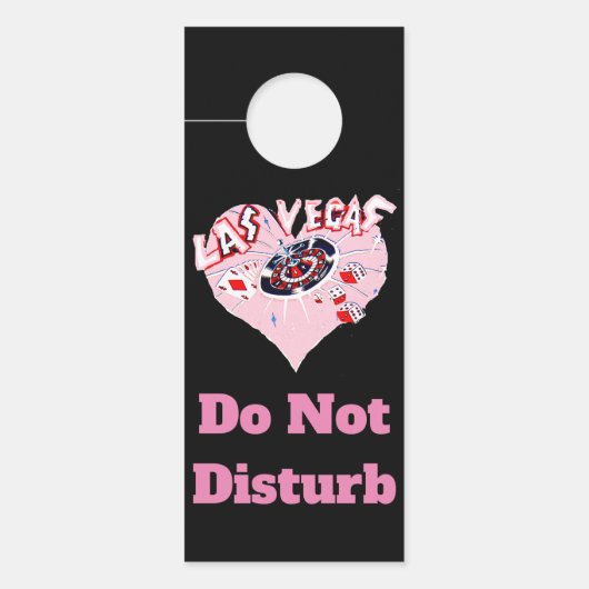 ラスベガスのピンクのハートのカジノ ドアノブサイン (正面)