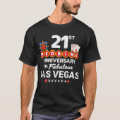 ラスベガスのファンタスティックな21回目結婚記念日のカップル Tシャツ (正面)