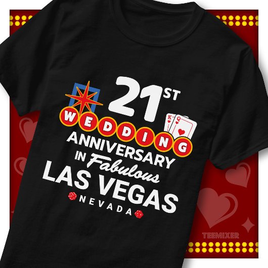ラスベガスのファンタスティックな21回目結婚記念日のカップル Tシャツ