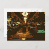 ラスベガスのブラックジャックとトランプのポーカーのテーブル ポストカード (正面/裏面)