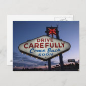 ラスベガスのポストカードを慎重に運転 ポストカード (正面/裏面)