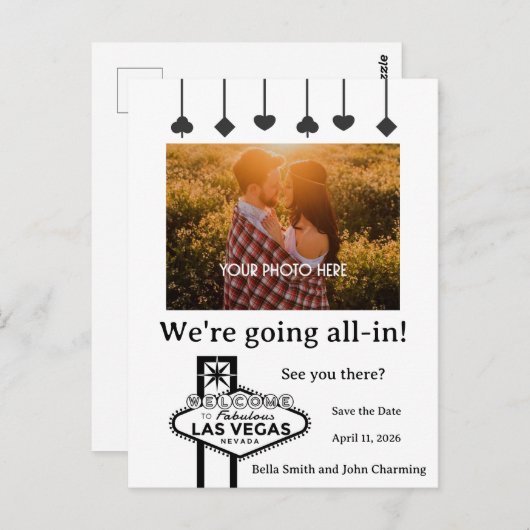 ラスベガスのポストカ結婚ードの保存 ポストカード (正面/裏面)