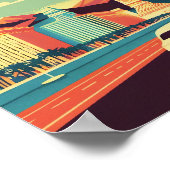 ラスベガスのミニマルなヴィンテージのポスターアート ポスター (角)