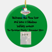 ラスベガスのメリークリスマス セラミックオーナメント (裏面)