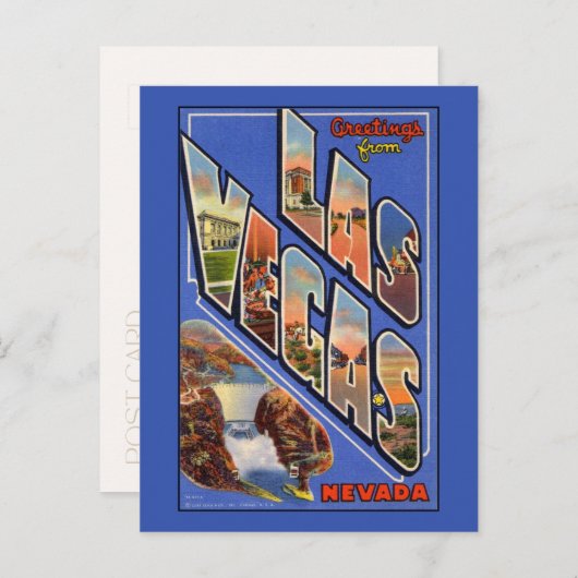 ラスベガスのラージレターからの挨拶 ポストカード (正面/裏面)
