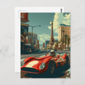 ラスベガスのヴィンテージレーシングカー ポストカード (正面/裏面)