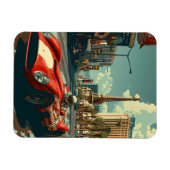 ラスベガスのヴィンテージレーシングカー マグネット (横)