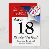 ラスベガスの保存日付のカレンダーのページ セーブザデート (正面/裏面)