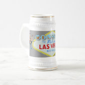 ラスベガスの印およびショーガールのデザイン ビールジョッキ (正面左)