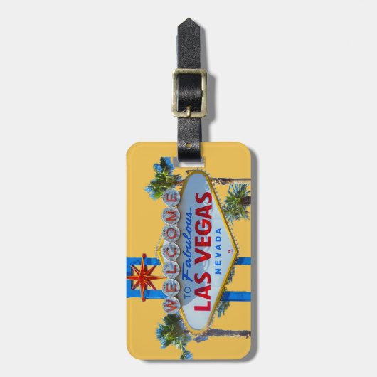 ラスベガスの印のバッグのラベルの金ゴールド ラゲッジタグ (正面縦)